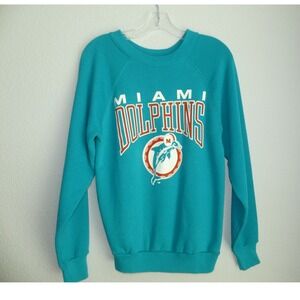 Vintage 80's Artex Miami Dolphins NFL Sweatshirt Women's Medium USA Rare Ladies